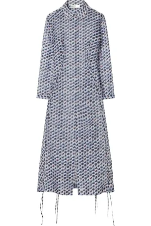 Tory Burch Kleedjes, Dames, Blauw, S, Organza, Organza Overhemdjurk