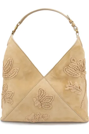 ERMANNO SCERVINO Tassen, Dames, , ONE Size, Suède, Bloemen Geborduurde Suède Tas