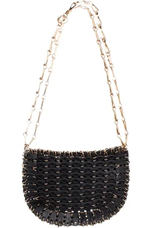 Paco rabanne Tassen, Dames, Zwart, ONE Size, Leer, Messenger Schoudertassen met Oogdetail