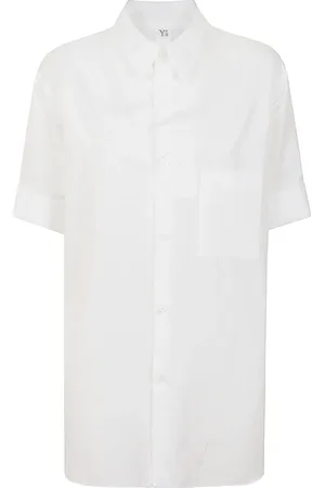 YOHJI YAMAMOTO Kleedjes, Dames, Wit, L, Katoen, Witte Katoenen Satijnen Overhemd
