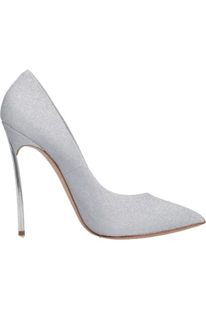 Casadei Schoenen, Dames, Grijs, 38 EU, Leer, Met hak Zilver