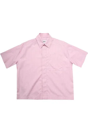 BONSAI Overhemden, Heren, Roze, L, Geruite Cropped Oversized Fit Shirt Roze