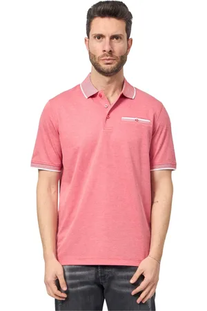Bugatti Tops, Heren, Roze, 3Xl, Katoen, Roze T-shirts en Polos