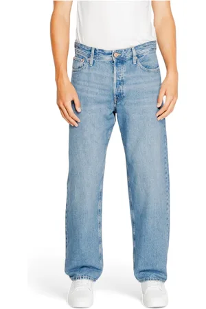 JACK & JONES Jeans, Heren, Blauw, W31 L32, Katoen, Blauwe Plain Zip Heren Jeans