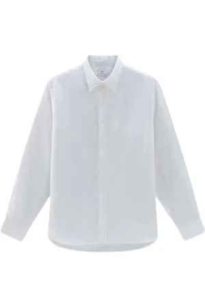 Woolrich Overhemden, Heren, Wit, 2Xl, Linnen, Shirts