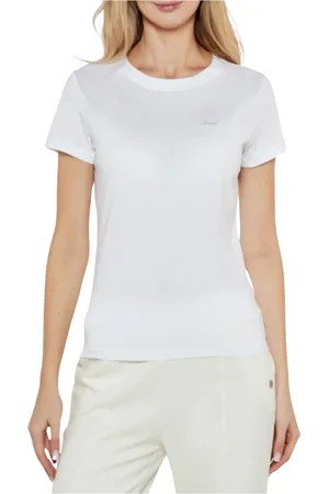 HUGO BOSS Tops, Dames, Wit, XS, Katoen, Witte Katoenen Lente/Zomer Dames T-Shirt