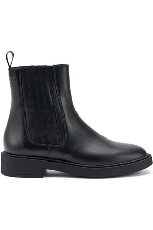 Frau Schoenen, Dames, Zwart, 38 EU, Suède, Zwarte leren Beatles met bedekte elastiek