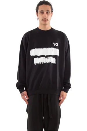 Y-3 Sweatshirts & Hoodies, Heren, Zwart, M, Zwarte Front Grafische Sweatshirt