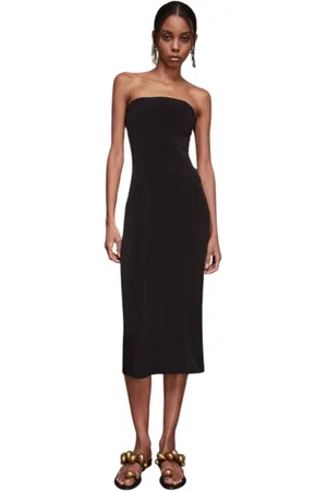 Patrizia Pepe Kleedjes, Dames, Zwart, S, Polyester, Zwarte Gebreide Jurk Go Green Line