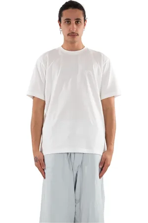 Y-3 Tops, Heren, Wit, S, Reguliere Tee met Tonal Logo
