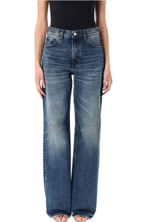 haikure Jeans, Dames, Blauw, W26, Katoen, Korea Straight Jeans