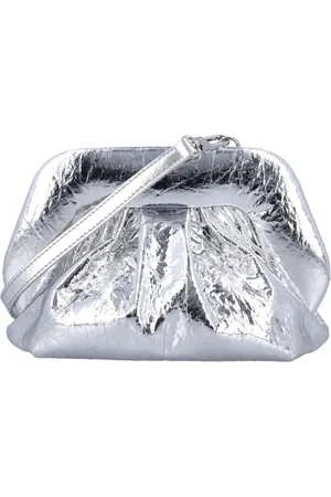 THEMOIRÈ Tassen, Dames, Grijs, ONE Size, Polyester, Zilver Ananas Clutch Handtas