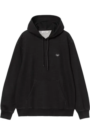 Carhartt Sweatshirts & Hoodies, Heren, Zwart, L, Katoen, Verstelbare capuchon katoenen sweatshirt met logo