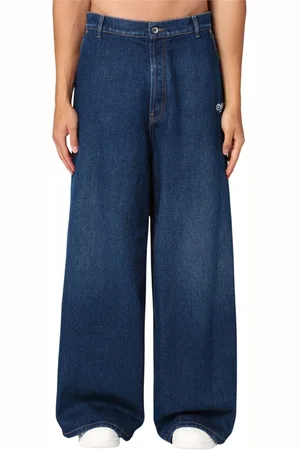 OFF-WHITE Jeans, Heren, Blauw, W33, Katoen, Wijde Boyfriend Jeans