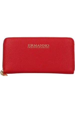 ERMANNO SCERVINO Accessoires, Dames, Rood, ONE Size, Leer, Rode Eco-lederen Portemonnee met Rits