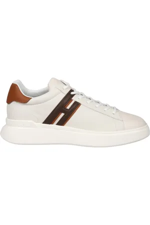 Hogan Schoenen, Heren, , 43 EU, Leer, Gehamerde leren sneakers met geheugenschuim