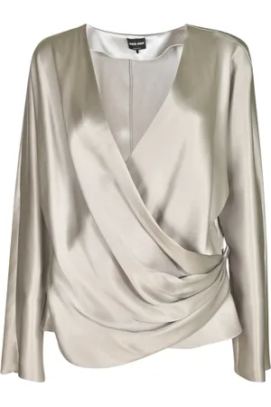 Giorgio Armani Blouses & Shirts, Dames, Grijs, L, Elegante Overhemden Collectie