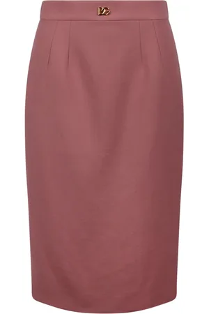 Dolce & Gabbana Rokken, Dames, Roze, S, Wol, Logo potloodrok hoge taille
