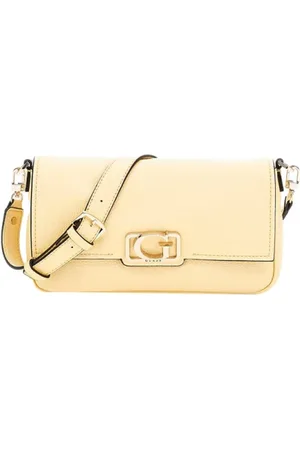 Guess Tassen, Dames, Geel, ONE Size, Gele Retro Schoudertas Elegant Ontwerp