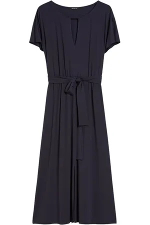 pennyblack Kleedjes, Dames, Blauw, L, Viscose Jurk Elegant en Uniek Ontwerp