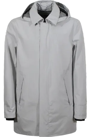 HERNO Mantels, Heren, Grijs, M, Polyester, Grijze Winterjas met Ritssluiting