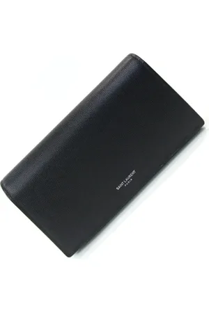 Saint Laurent Pre-owned, unisex, Zwart, ONE Size, Leer, Tweedehands leren portemonnees