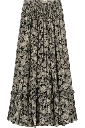 LAURENCE BRAS Rokken, Dames, Veelkleurig, L, Katoen, Tropische Print Lange Katoenen Rok