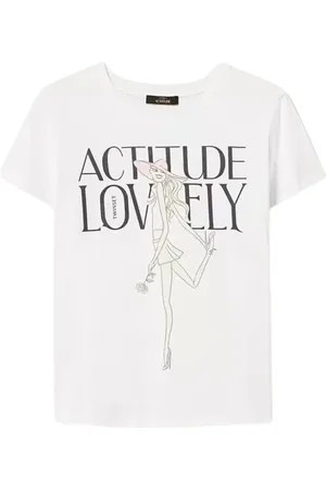 Twin-Set Tops, Dames, Wit, S, Logo Print T-Shirt