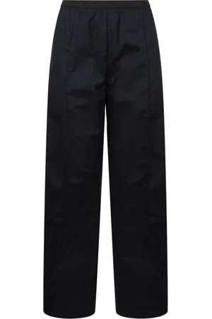 Plan C Broeken, Dames, Blauw, S, Katoen, Straight-leg Broek met Elastische Tailleband
