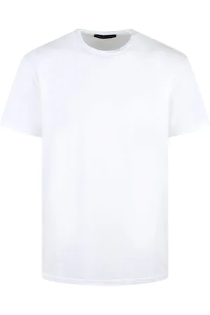 LOW BRAND Tops, Heren, Wit, S, Katoen, Katoenen Jersey Crew Neck T-Shirt