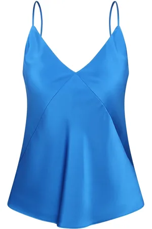 Max Mara Tops, Dames, Blauw, S, Mouwloze V-hals Quassia Top