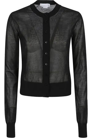 Stella McCartney Truien, Dames, Zwart, XS, Katoen, Zwarte Trui Chic Ontwerp