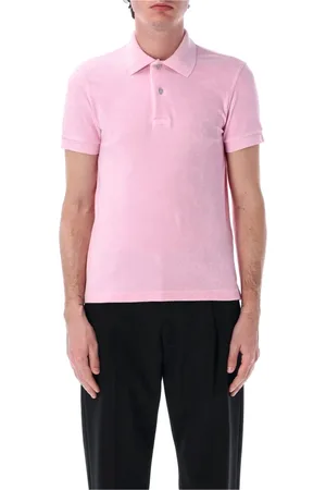 Tom Ford Tops, Heren, Roze, L, Katoen, Luxe Towelling Polo Quartz
