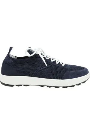 Kiton Schoenen, Heren, Blauw, 42 EU, Katoen, Gebreide Sneakers met Flexibele Zool