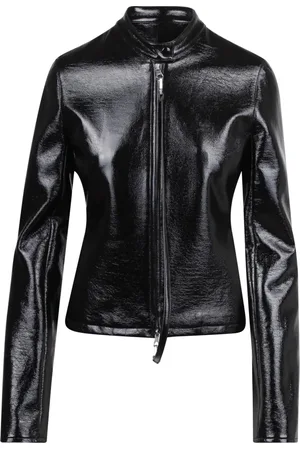 Courrèges Jassen, Dames, Zwart, S, Katoen, Vinyl City Jack met Logo Detail