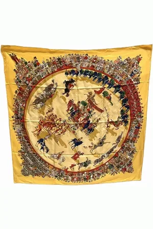 Hermès Pre-owned, Dames, Geel, ONE Size, Pre-owned Silk scarves