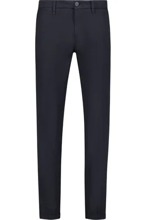 RE-HASH Broeken, Heren, Blauw, W33, Katoen, Heren Chino met Omgeslagen Zoom