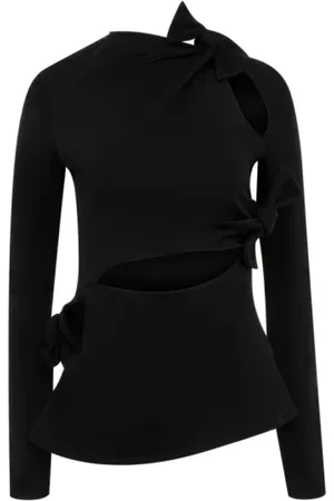 Acne Studios Tops, Dames, Zwart, XS, Katoen, Casual Katoenen T-shirt in Verschillende Kleuren