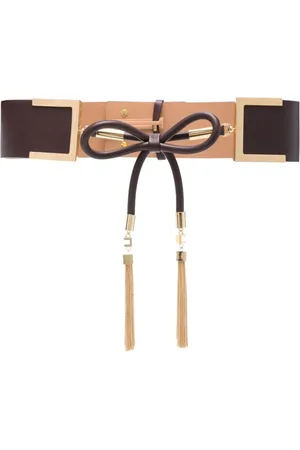 Elisabetta Franchi Accessoires, Dames, Bruin, S, Leer, Elegante Leren Riem