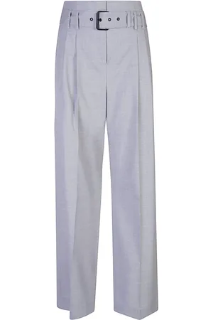 ELEVENTY Broeken, Dames, Grijs, 2Xs, Wol, Lurex Wollen Broek