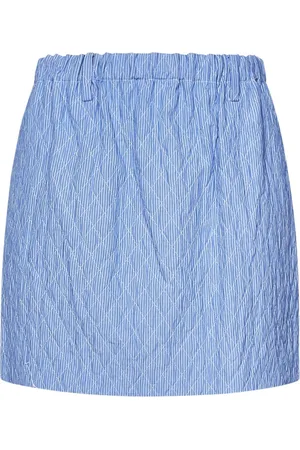 Nº21 Rokken, Dames, Blauw, S, Katoen, Blauwe Diamantpatroon Elastische Minirok