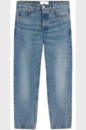 Ami Jeans, Heren, Blauw, W31, Katoen, Blauwe Tapered Jeans met Verborgen Sluiting