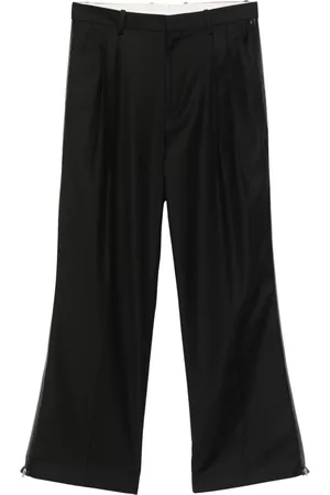 Helmut Lang Broeken, Heren, Zwart, W30, Zwarte Dubbele Plooi Broek