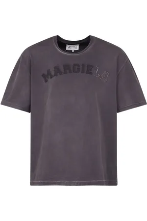 Maison Margiela Tops, Heren, Zwart, M, Katoen, Zwarte T-shirts en Polos met Logo Borduursel