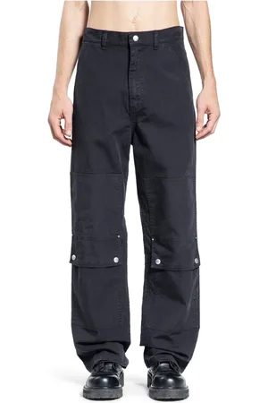 OAMC Broeken, Heren, Zwart, XS, Zwarte Chino Broek met Geknoopte Zakken