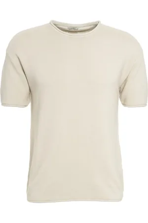 TRANSIT Tops, Heren, , L, Katoen, Gebreid T-shirt Ronde Hals Korte Mouwen