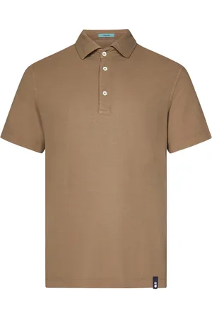 DRUMOHR Tops, Heren, Bruin, M, Katoen, Bruine Polo Shirt Casual Stijl