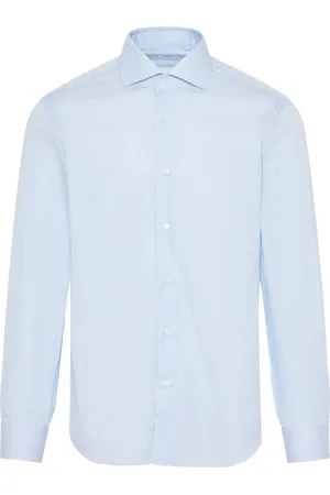 BARBA Overhemden, Heren, Blauw, 4Xl, Katoen, Gestreept katoenen overhemd gemaakt in Italië