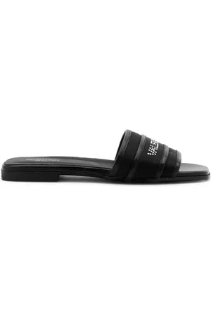 VALENTINO Schoenen, Dames, Zwart, 37 EU, Satijn, Elegante Satijnen Slippers voor Vrouwen