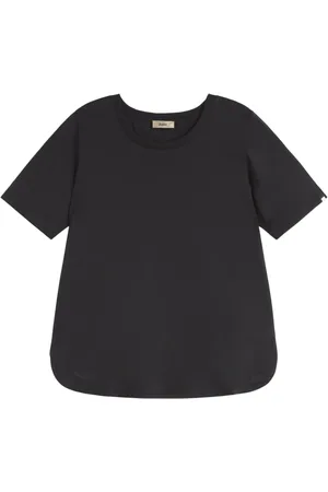 HERNO Tops, Dames, Blauw, L, Katoen, Essenza Basic T-Shirt